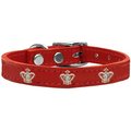 Mirage Pet Mirage Pet 83-48 Rd14 Gold Crown Widget Genuine LeaTher Dog Collar; Red - Size 14 83-48 Rd14